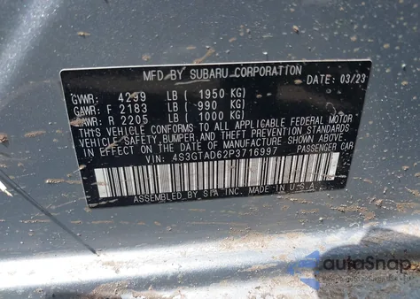 2023 Subaru Impreza Premium 5-Door z USA, uszkodzony, nr VIN 4S3GTAD62P3716997